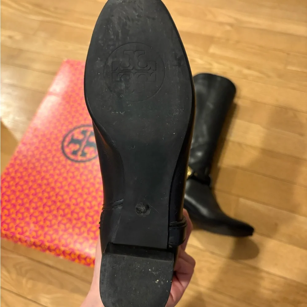 Tory Burch Black Leather Riding Boots